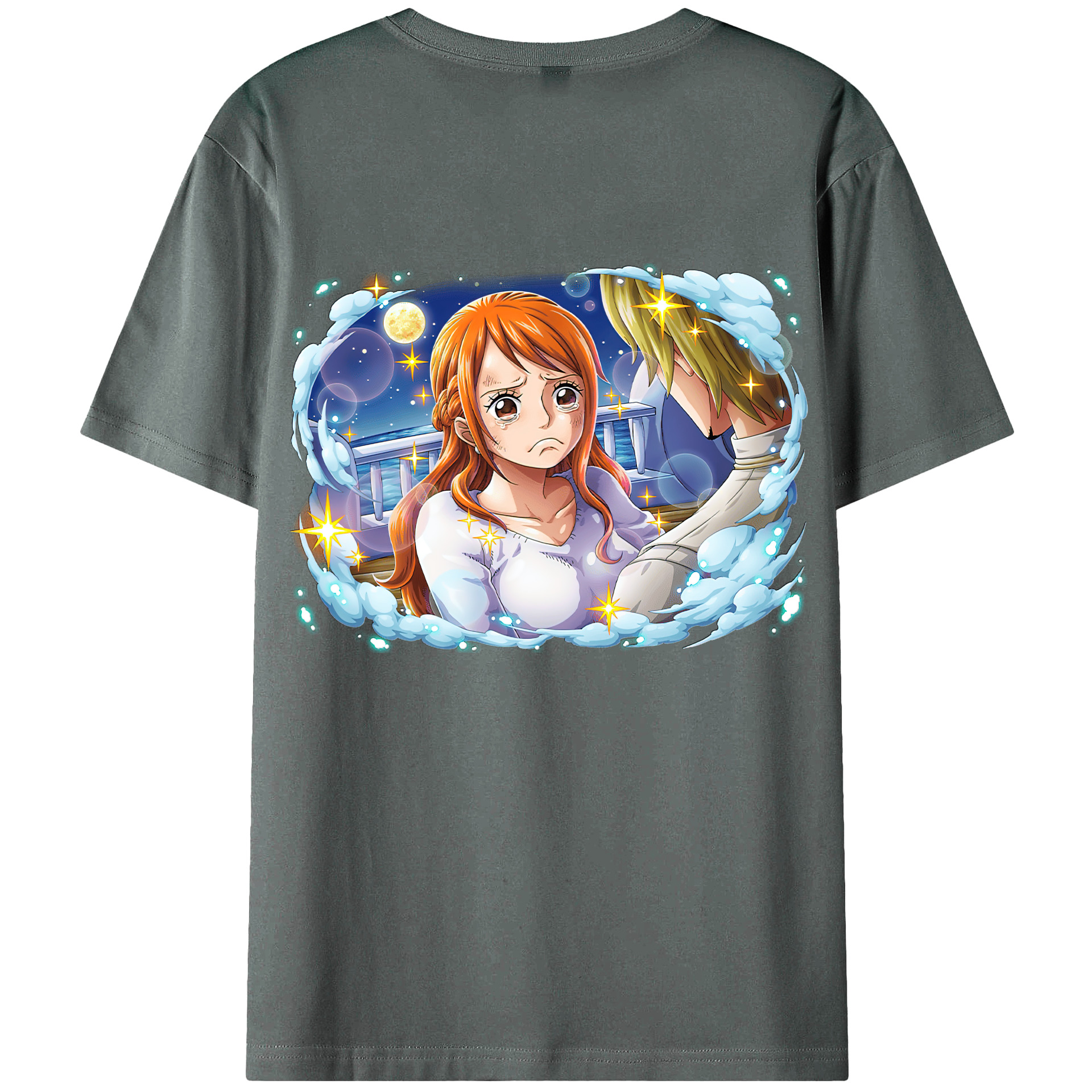（画像用） ワンピース ナミ ONE PIECE Nami 綿100％ メンズ半袖Tシャツ（バックプリント） 通気性